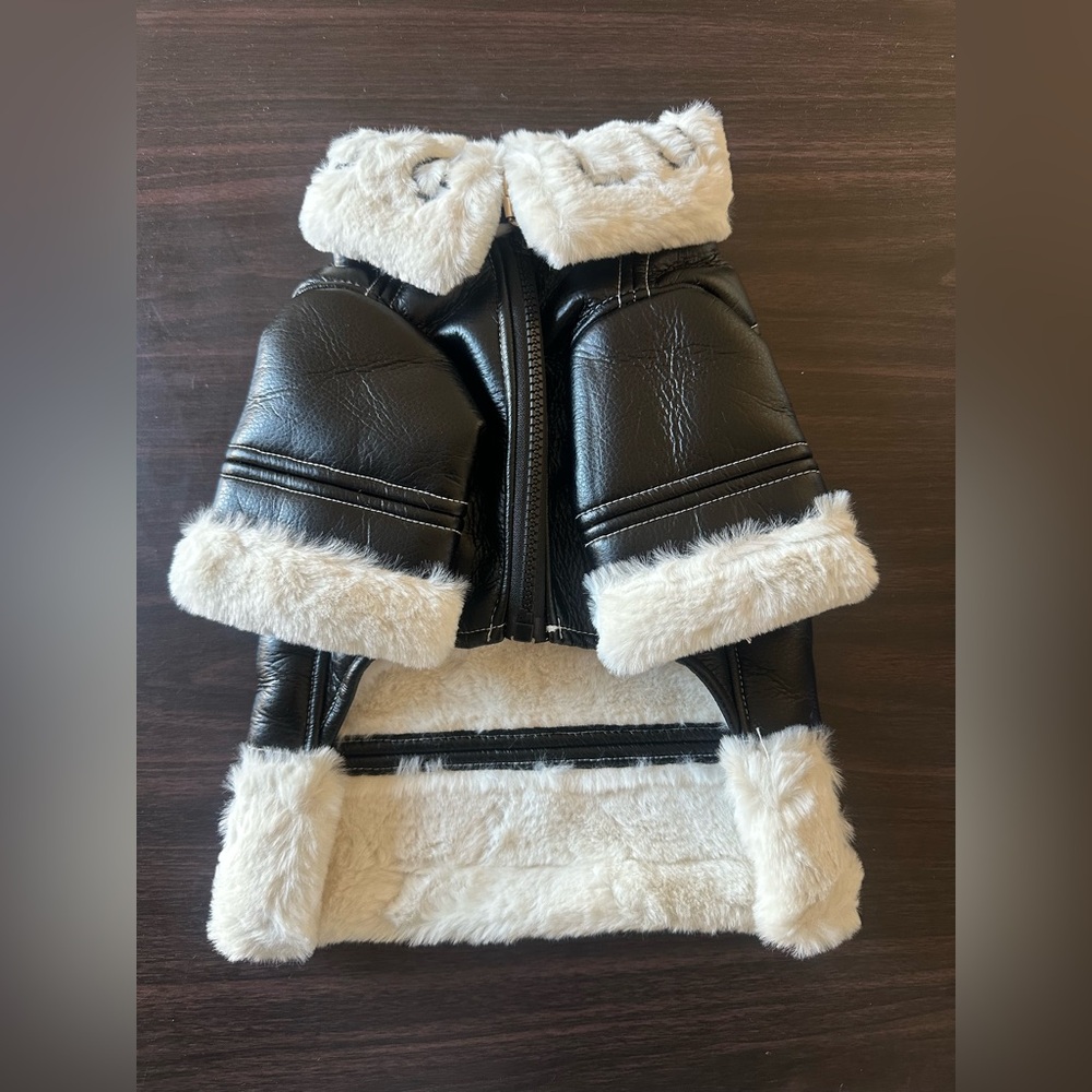 Stylish Black and Cream Dog Jacket